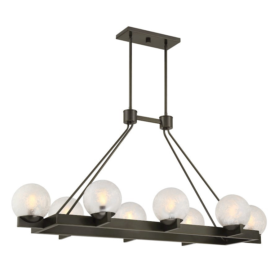Savoy House Darien 8Lt Linear Chandelier, Mediterranean Bronze/Ice - 1-1016-8-15