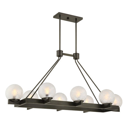 Savoy House Darien 8Lt Linear Chandelier, Mediterranean Bronze/Ice - 1-1016-8-15