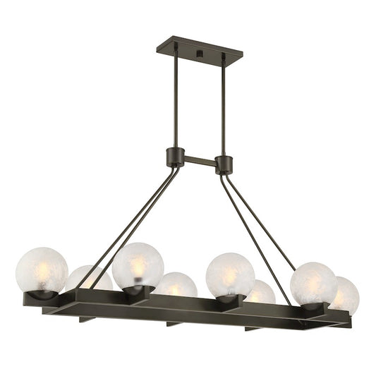Savoy House Darien 8Lt Linear Chandelier, Mediterranean Bronze/Ice
