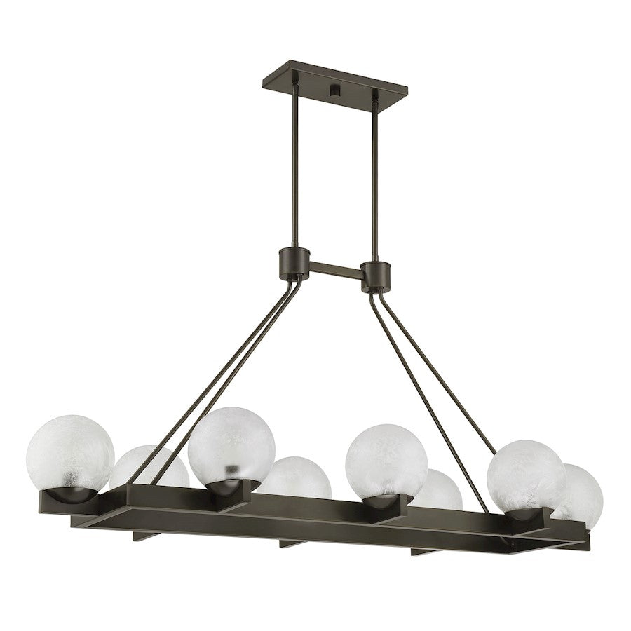 Savoy House Darien 8Lt Linear Chandelier, Mediterranean Bronze/Ice