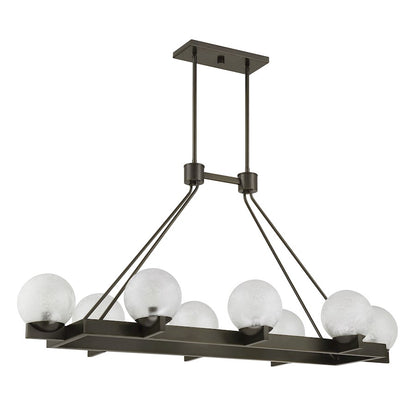 Savoy House Darien 8Lt Linear Chandelier, Mediterranean Bronze/Ice