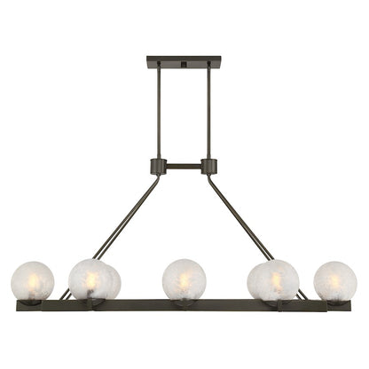 Savoy House Darien 8Lt Linear Chandelier, Mediterranean Bronze/Ice