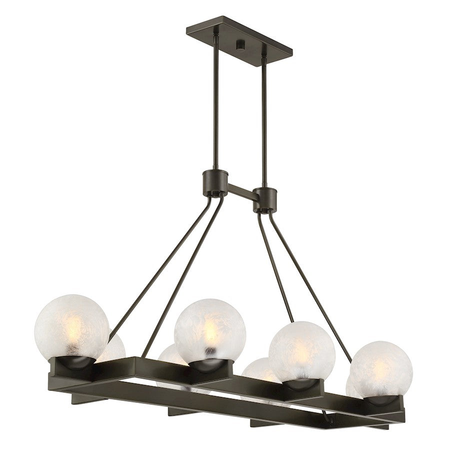 Savoy House Darien 8Lt Linear Chandelier, Mediterranean Bronze/Ice