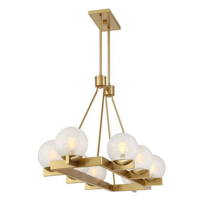 Savoy House Darien 8 Light Linear Chandelier, Warm Brass/Ice