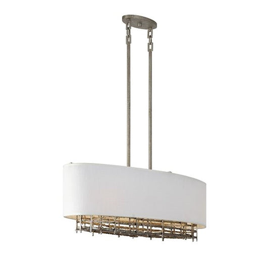 4-Light Linear Chandelier, Campagne Luxe