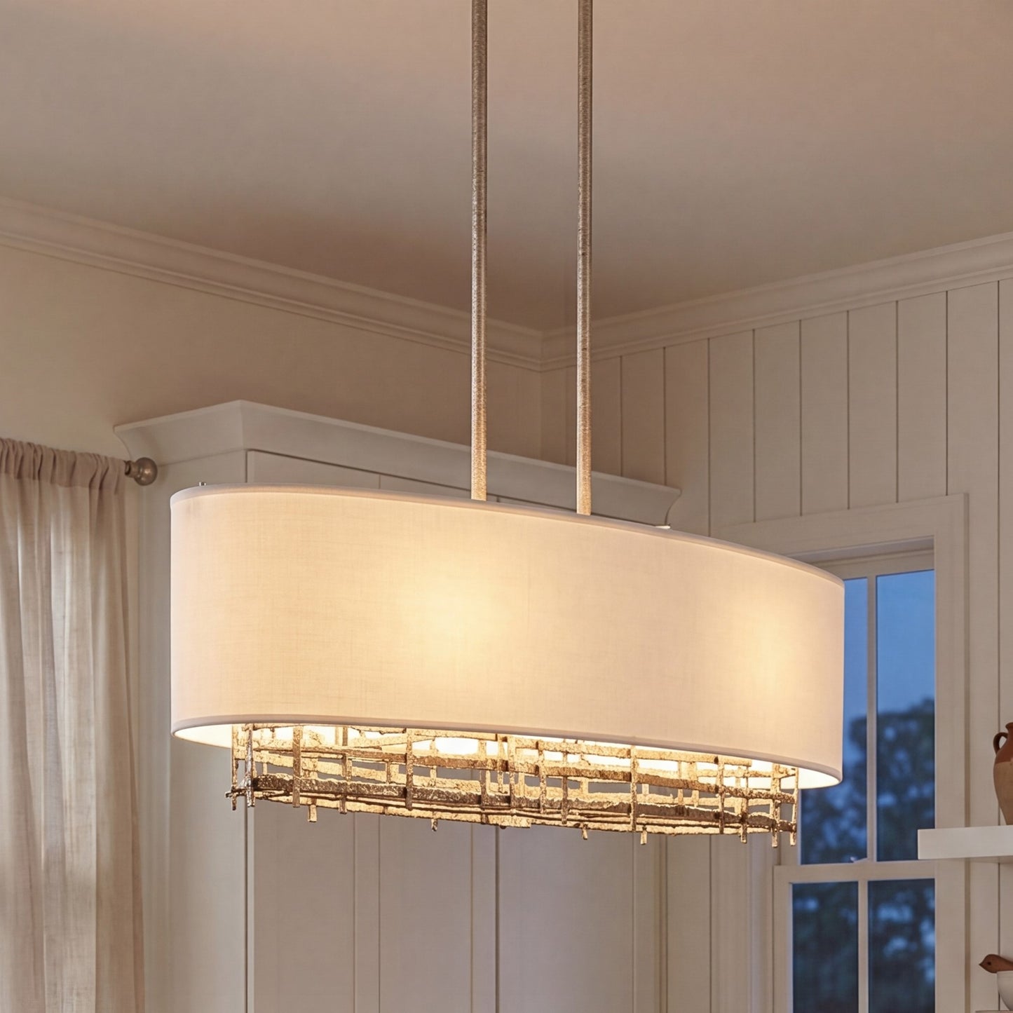 4-Light Linear Chandelier, Campagne Luxe
