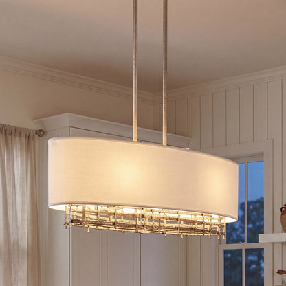 4-Light Linear Chandelier, Campagne Luxe