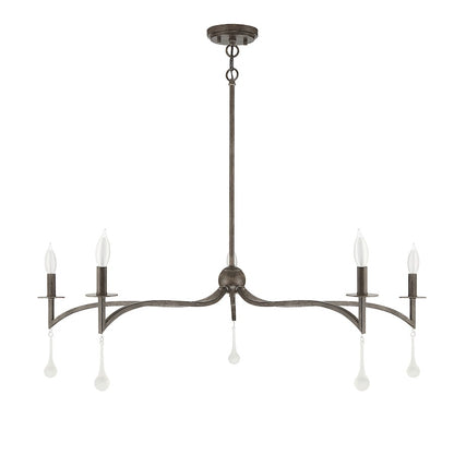 5 Light Chandelier, Chelsea Walnut