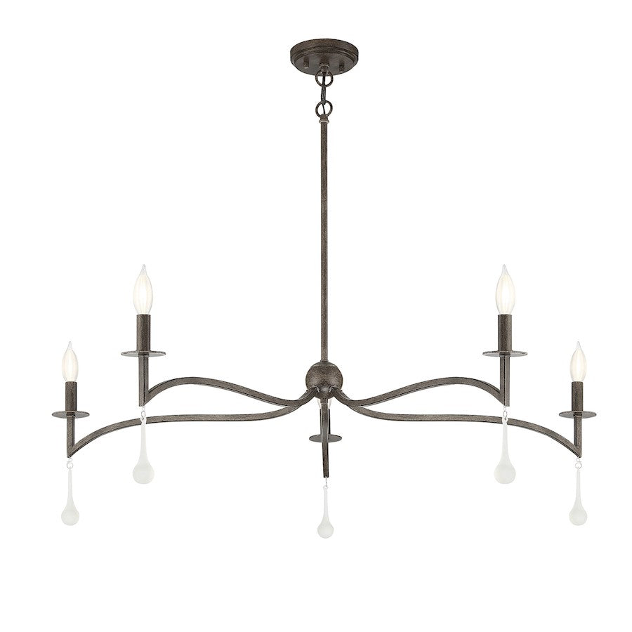 5 Light Chandelier, Chelsea Walnut