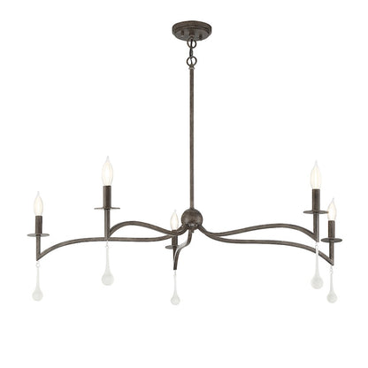 5 Light Chandelier, Chelsea Walnut