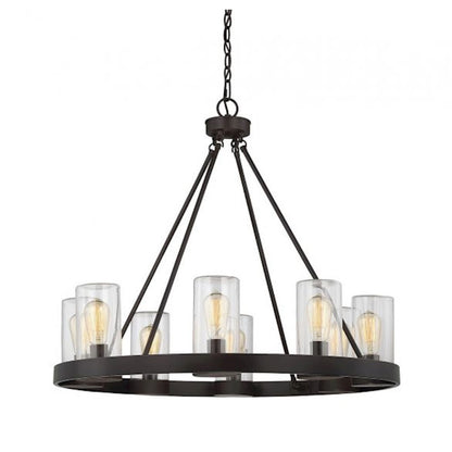 8 Light Outdoor Chandelier, English Bronze