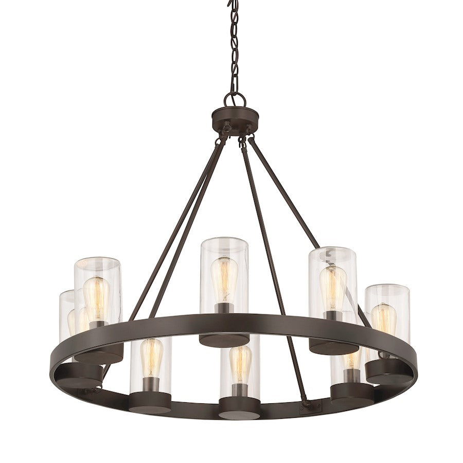 8 Light Outdoor Chandelier, English Bronze