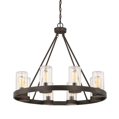 8 Light Outdoor Chandelier, English Bronze