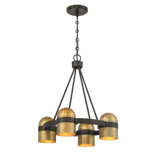 Savoy House Andover 4Lt Chandelier, Bronze/Riviera Brass