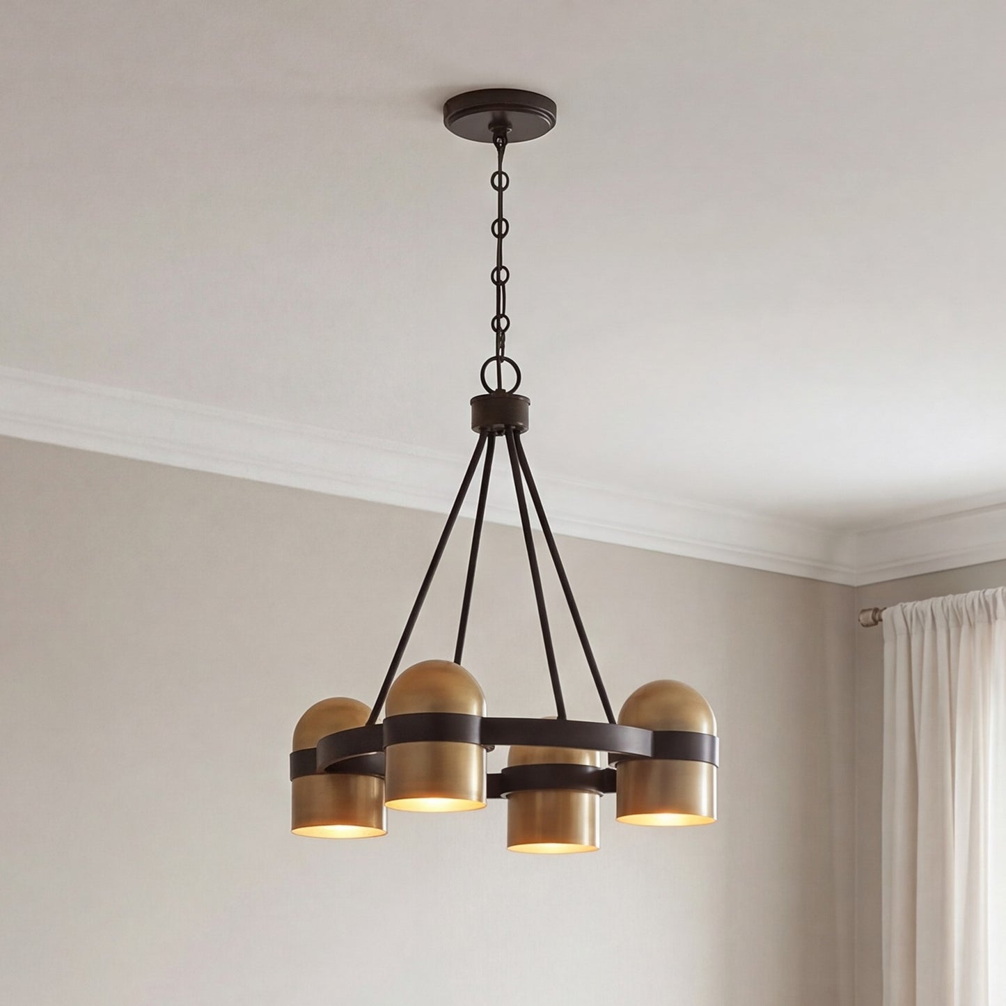 Savoy House Andover 4Lt Chandelier, Bronze/Riviera Brass