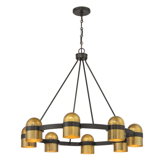 Savoy House Andover 8Lt Chandelier, Bronze/Riviera Brass