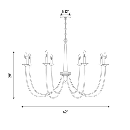 8-Light Chandelier, French Gold
