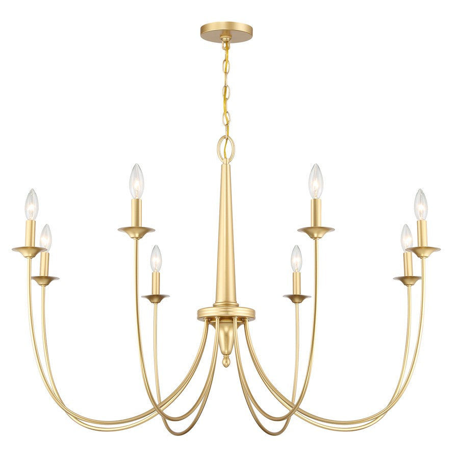 8-Light Chandelier, French Gold