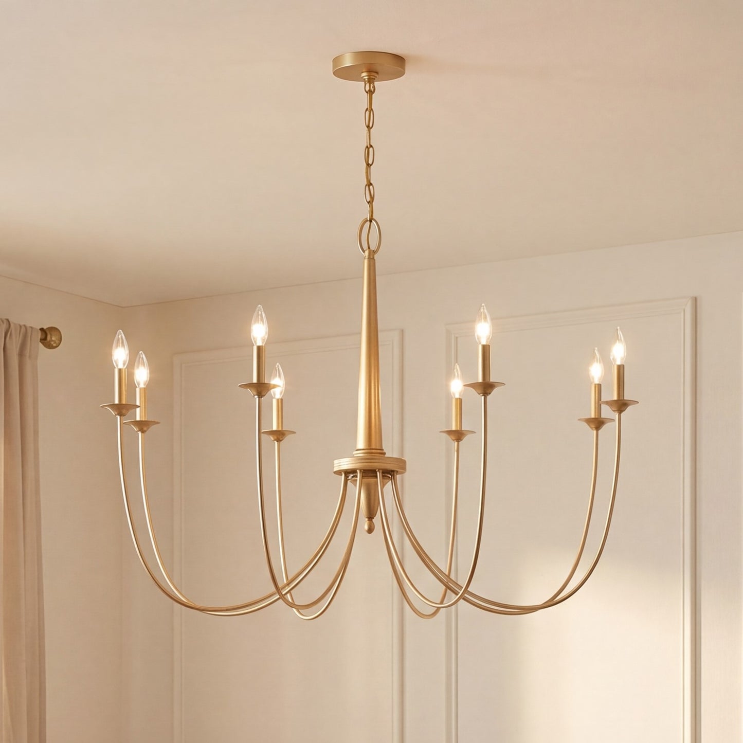8-Light Chandelier, French Gold