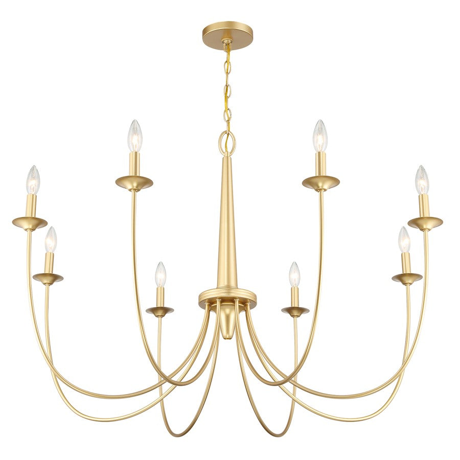 8-Light Chandelier, French Gold