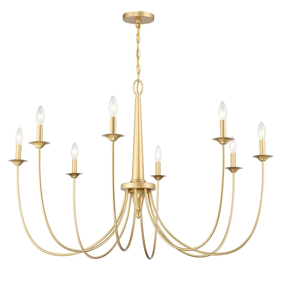 8-Light Chandelier, French Gold