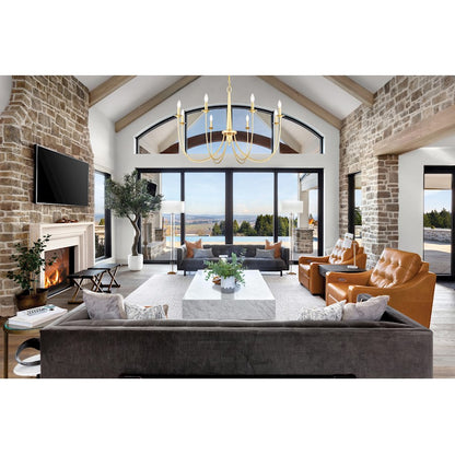 8-Light Chandelier, French Gold