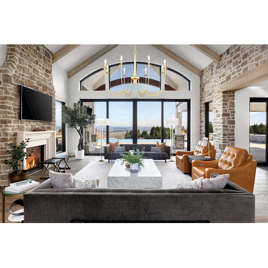 8-Light Chandelier, French Gold