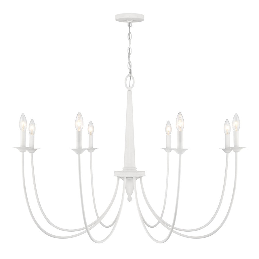8-Light Chandelier, Bisque White