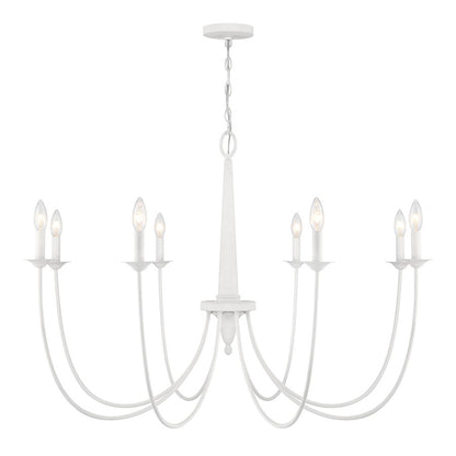 8-Light Chandelier, Bisque White