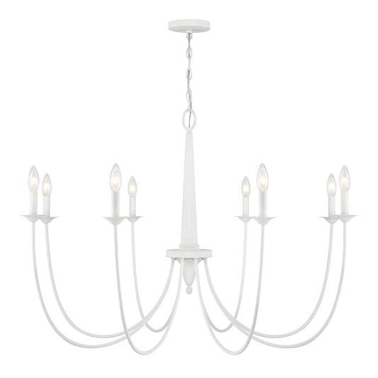 8-Light Chandelier, Bisque White