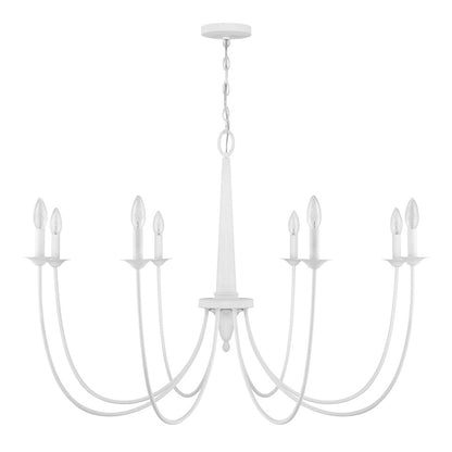 8-Light Chandelier, Bisque White