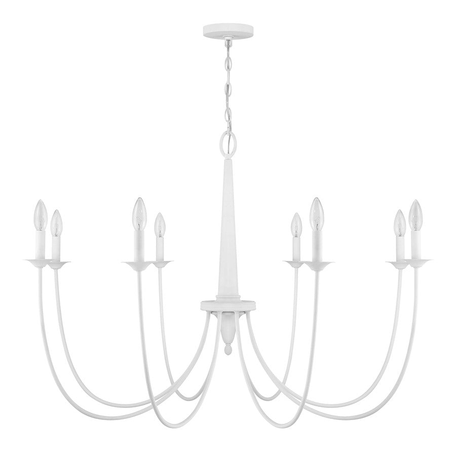 8-Light Chandelier, Bisque White