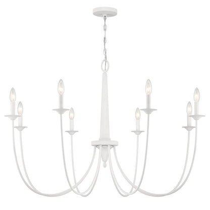 8-Light Chandelier, Bisque White