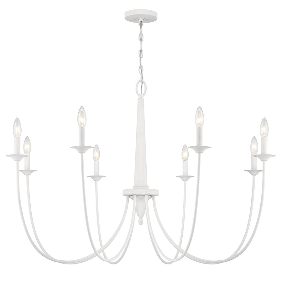 8-Light Chandelier, Bisque White