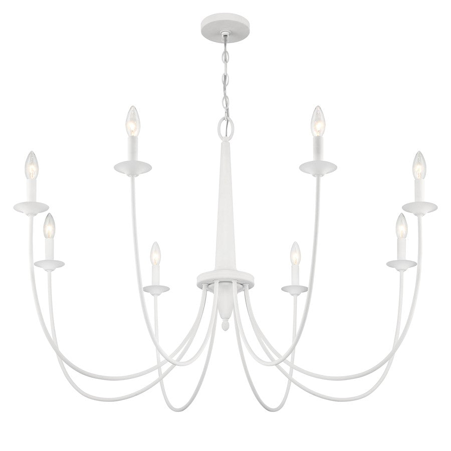 8-Light Chandelier, Bisque White