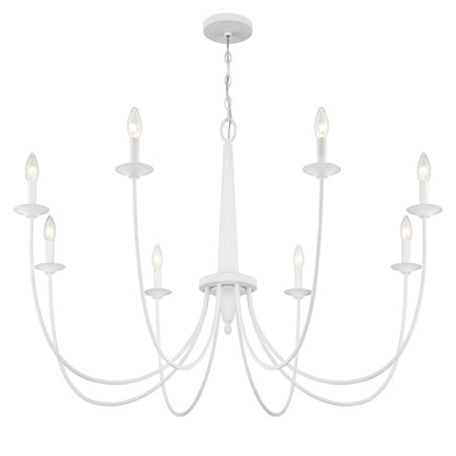 8-Light Chandelier, Bisque White