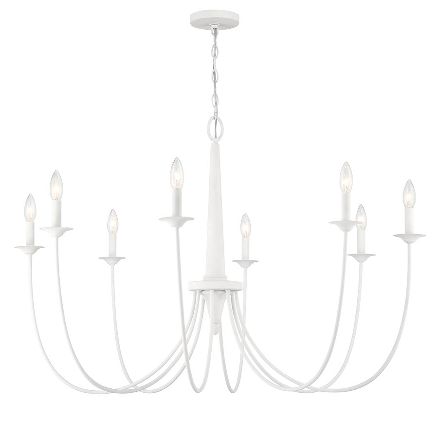 8-Light Chandelier, Bisque White