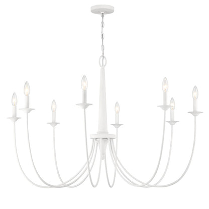 8-Light Chandelier, Bisque White