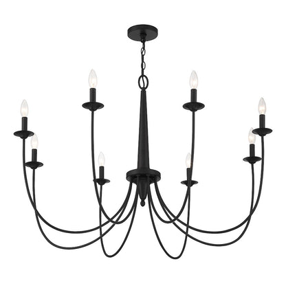 8-Light Chandelier, Matte Black