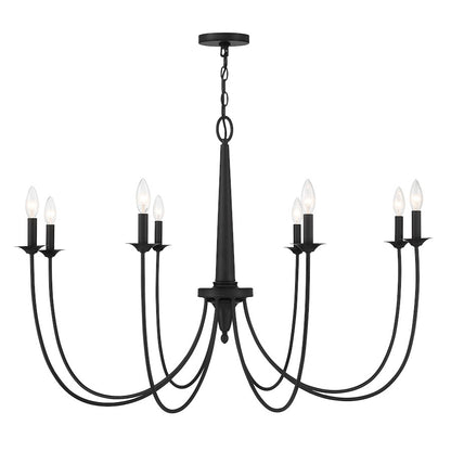 8-Light Chandelier, Matte Black