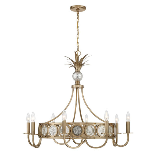 Savoy House Hearst 8 Lt Chandelier, Antique, Noble Brass