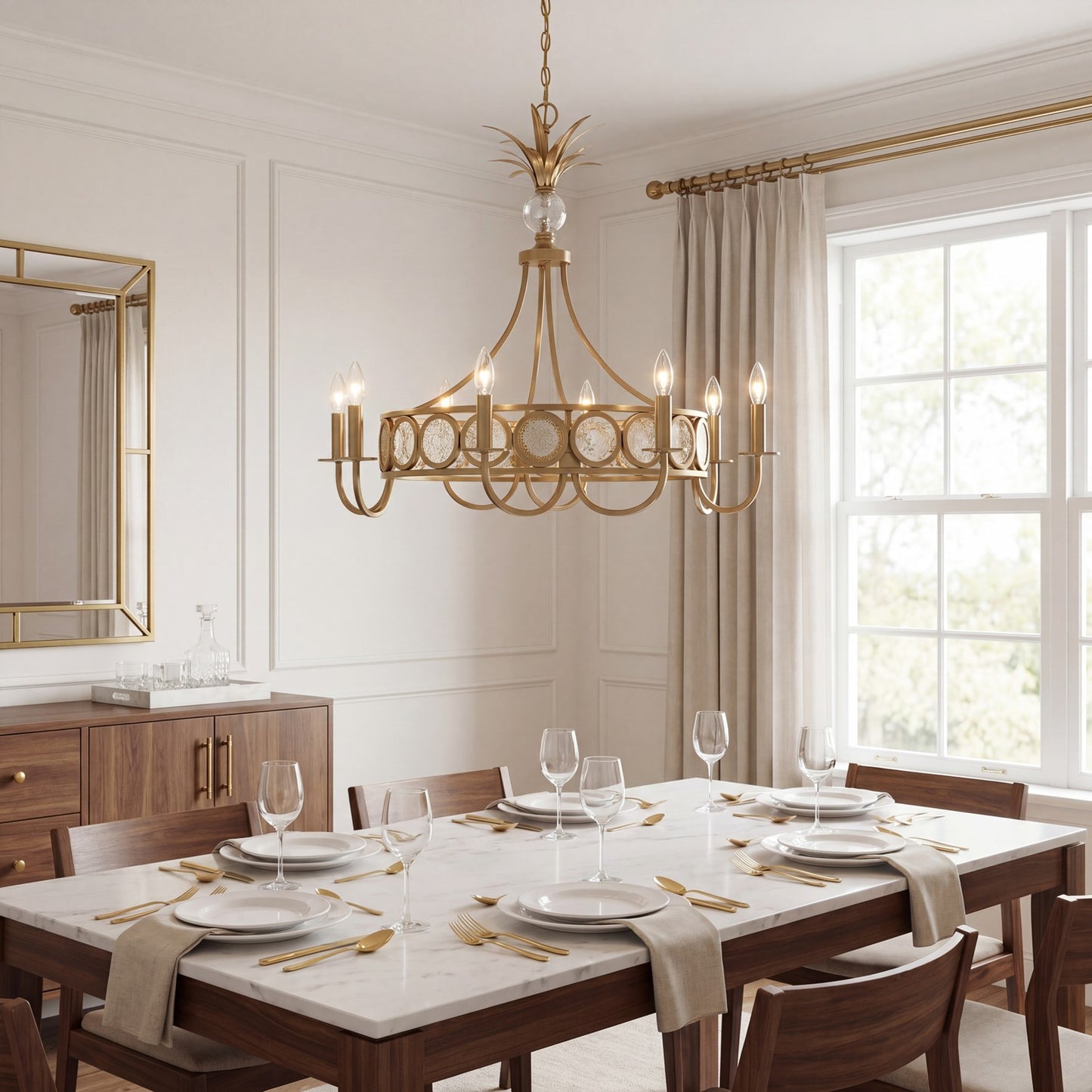 Savoy House Hearst 8 Lt Chandelier, Antique, Noble Brass
