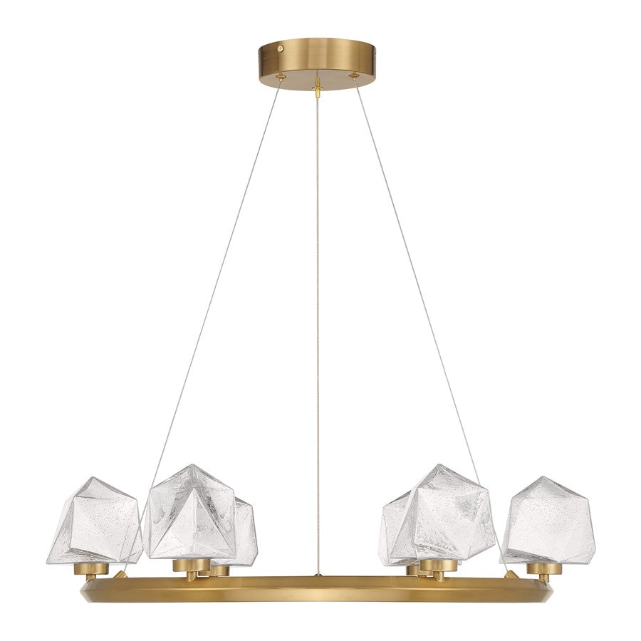Savoy House Castello 6 Lt Chandelier, Clear, Warm Brass