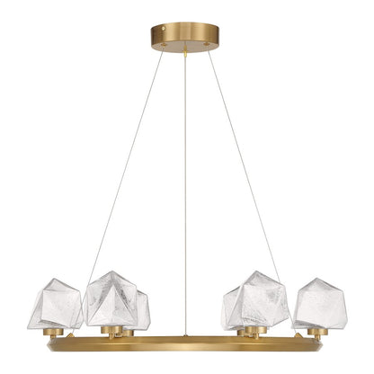 Savoy House Castello 6 Lt Chandelier, Clear, Warm Brass