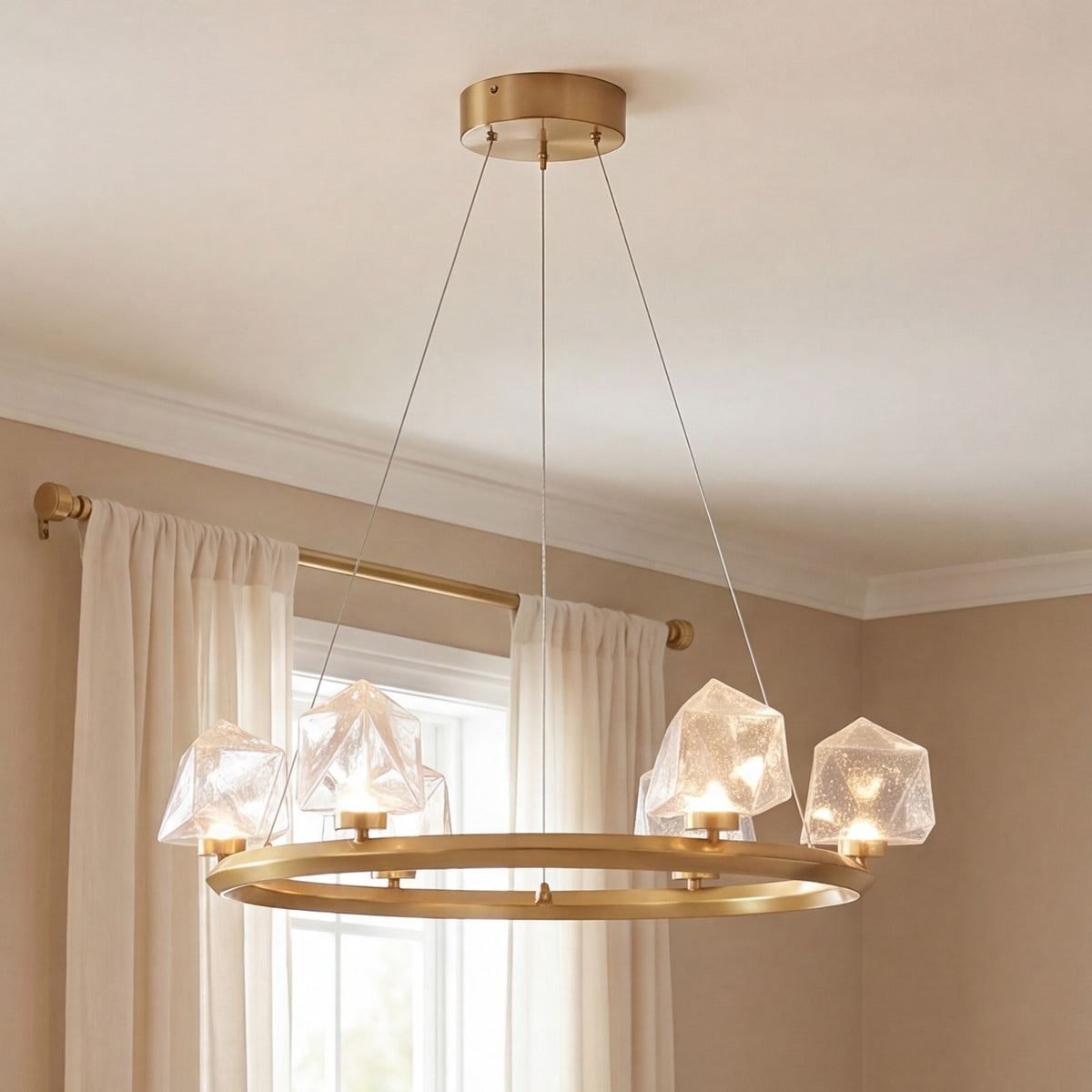 Savoy House Castello 6 Lt Chandelier, Clear, Warm Brass