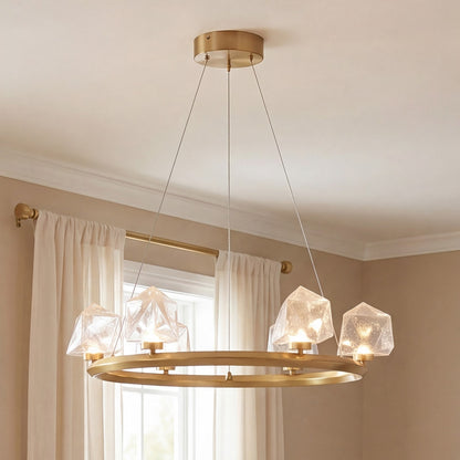 Savoy House Castello 6 Lt Chandelier, Clear, Warm Brass