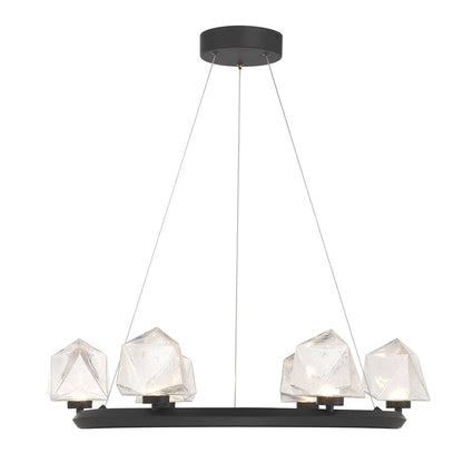 Savoy House Castello 6 Lt Chandelier, Clear Seeded, Matte Black