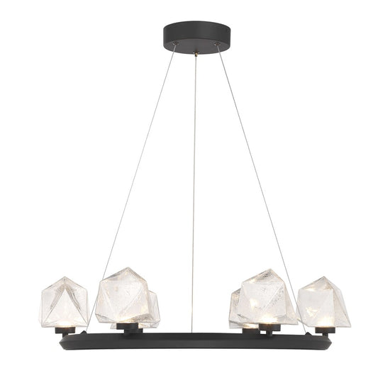 Savoy House Castello 6 Lt Chandelier, Clear Seeded, Matte Black