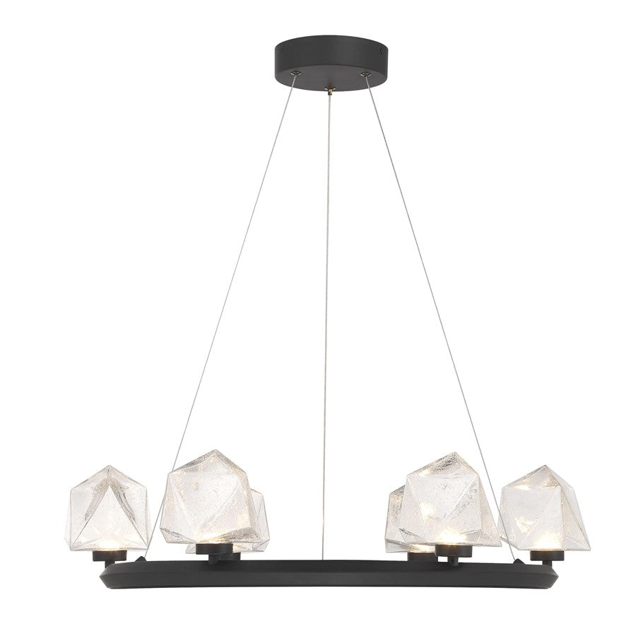 Savoy House Castello 6 Lt Chandelier, Clear Seeded, Matte Black