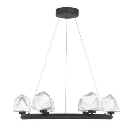 Savoy House Castello 6 Lt Chandelier, Clear Seeded, Matte Black